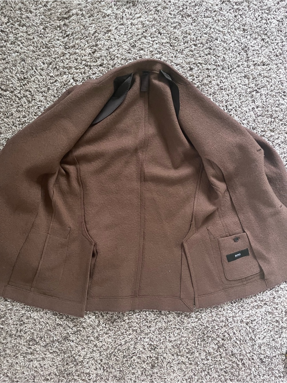 Hugo Boss Mens Brown‎ Wool Blend 3-Button Knit Blazer Sport Coat - Picture 6 of 6